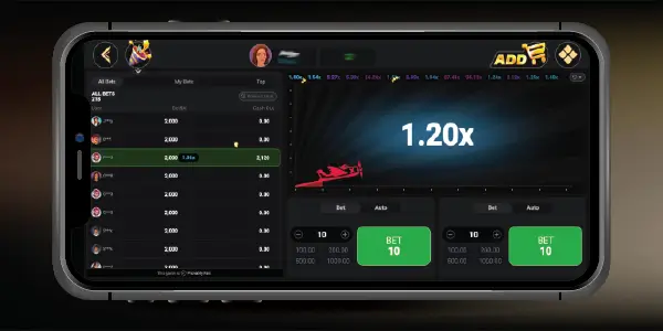 Aviator game gameplay screenshot on S9 Game APK – play and win real money