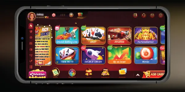 S9 Game APK home screen showing games and user dashboard